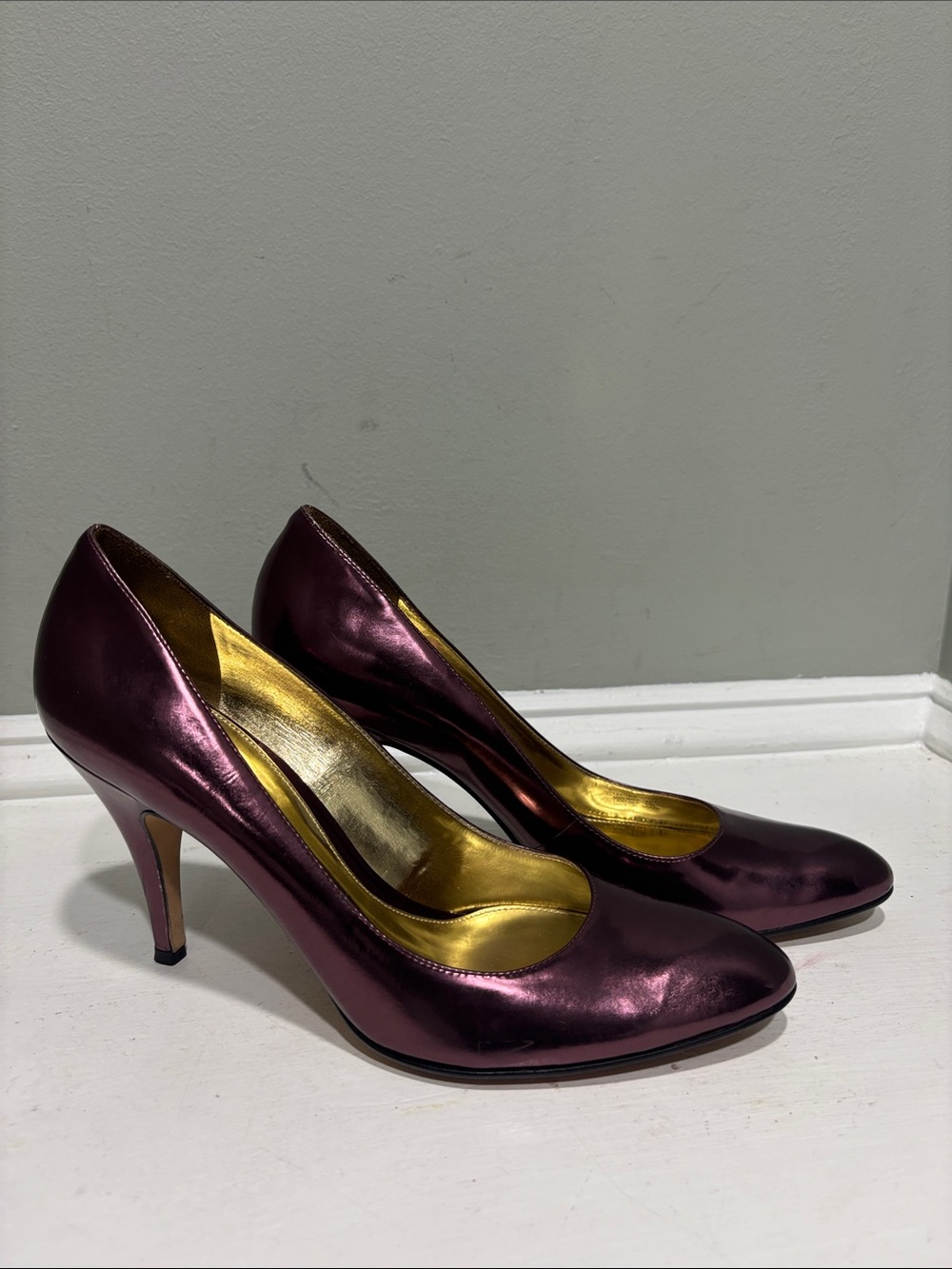 Antonio Melani Women’s Metallic Plum High Heels - Women 9N